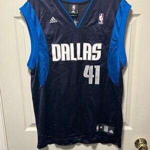 Adidas Dirk Nowitzki Dallas Mavericks Jersey Blue NBA Size Medium